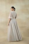 Indian Bright Grey Embellished Organza Tissue Lehenga (2-Piece) - Image 4