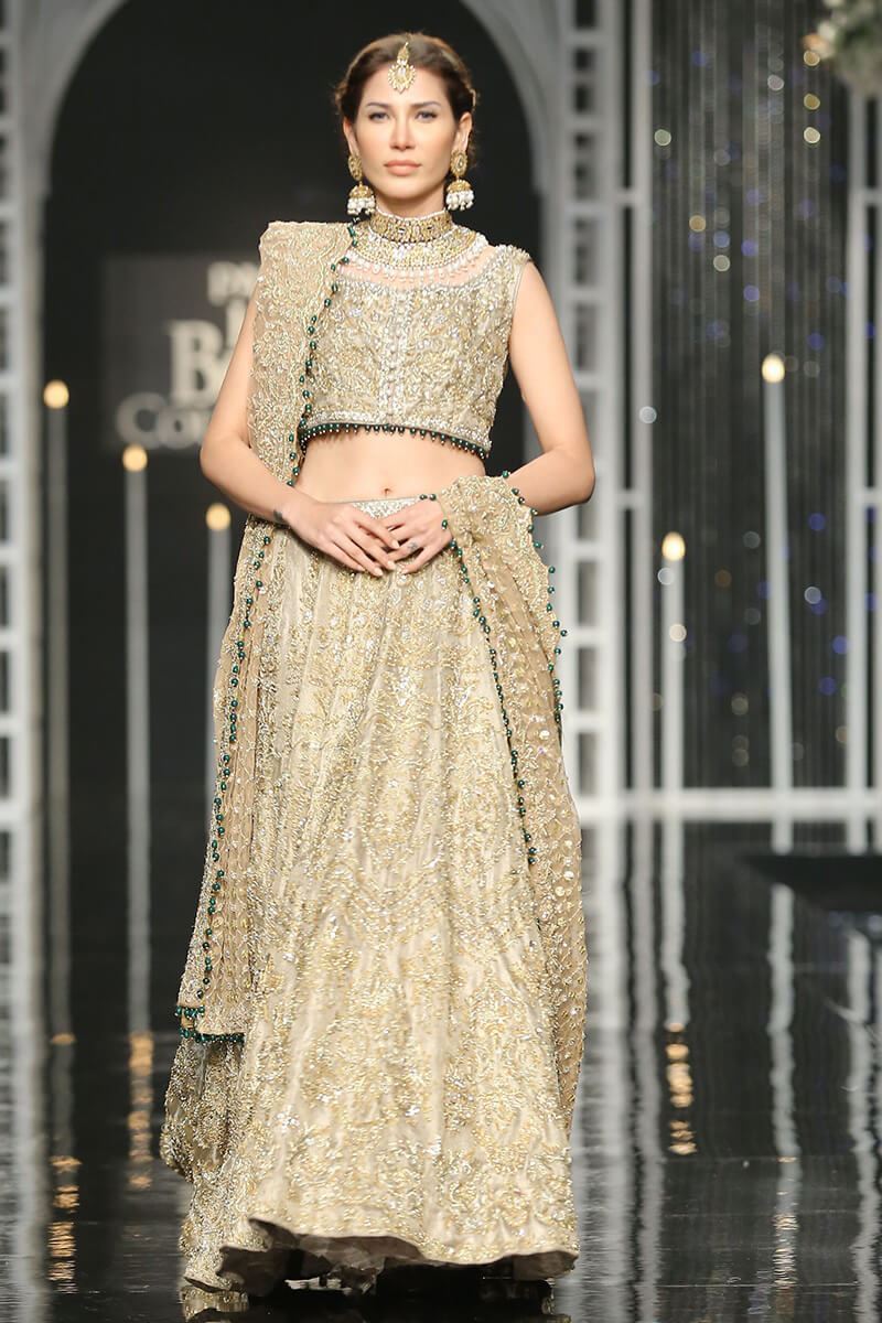 Grey Embellished Tissue Lehenga Choli (3-Piece) - Image 1