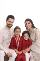 Grey Resham Embroidered Cotton Katan Kurta (2-Piece) - Image 7