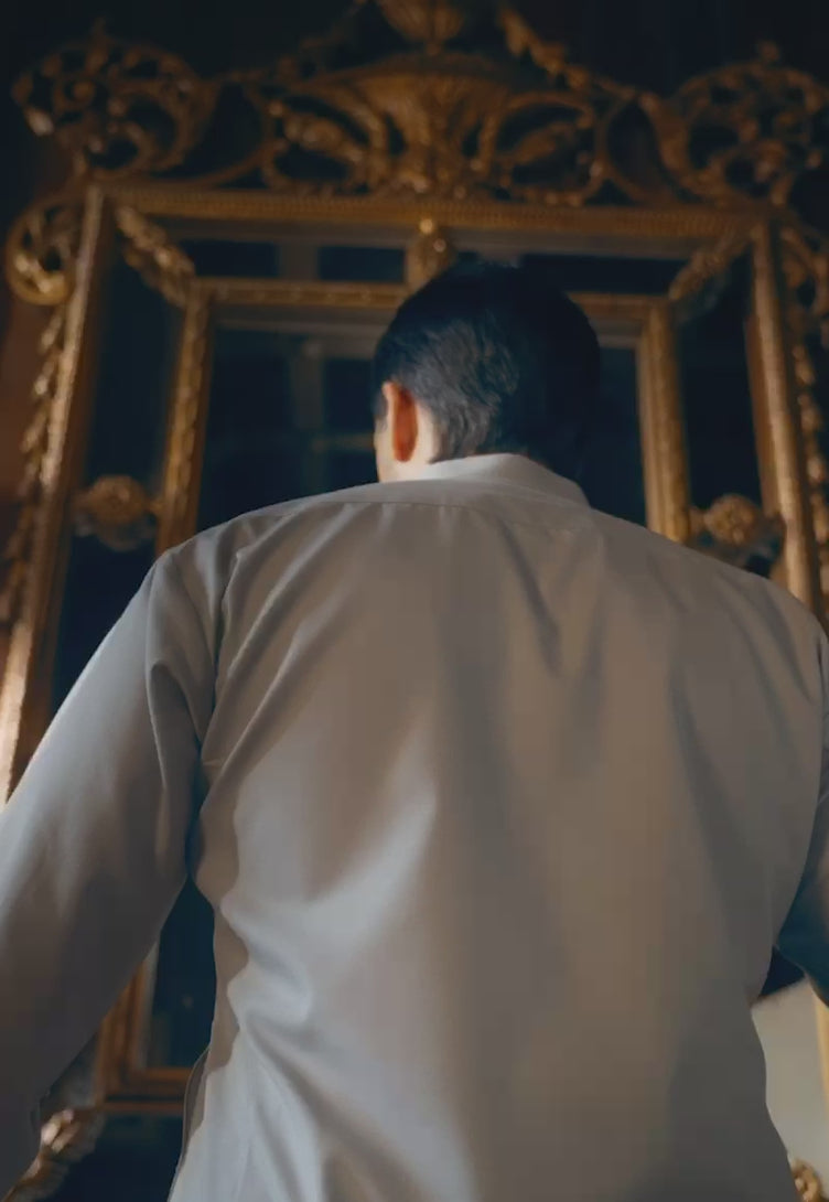 Light Grey Blended Fabric Kurta Shalwar (2-Piece) - Image 2