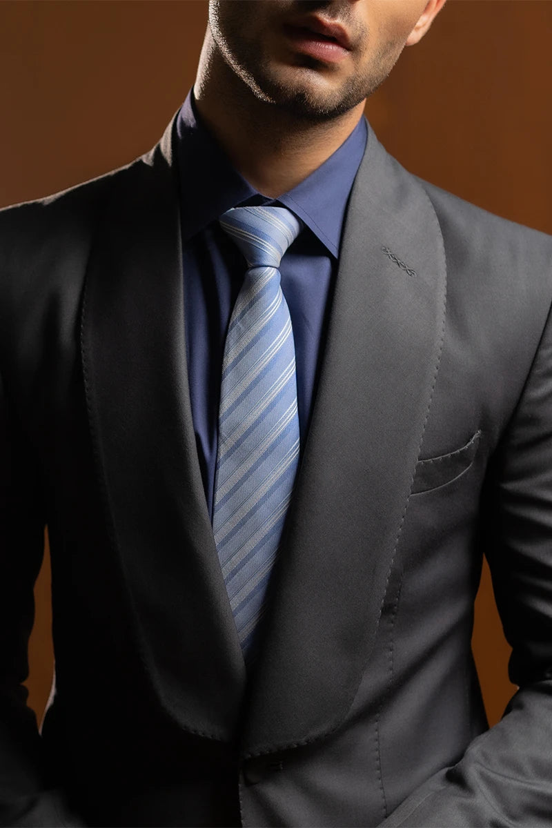 Grey Hand-Stitched Wool Blend Tuxedo (2-Piece) - Image 4