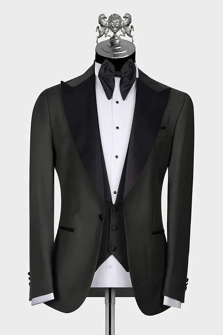 Anchor Grey Wool Blend Tuxedo Suit (3-Piece) - Image 1