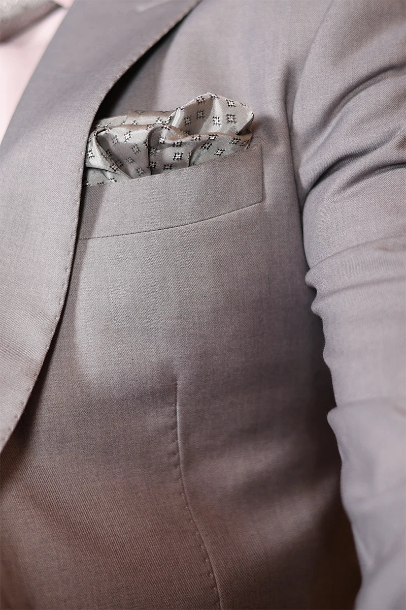 Light Grey Hem-Stitched Wool Blend Suit (2-Piece) - Image 3