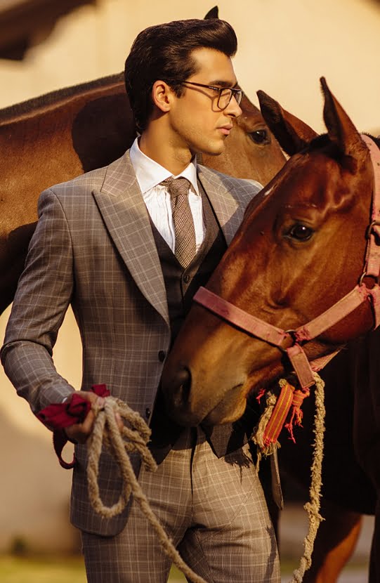 Light Grey Checked Wool-Blend Tuxedo Suit (3-Piece) - Image 1