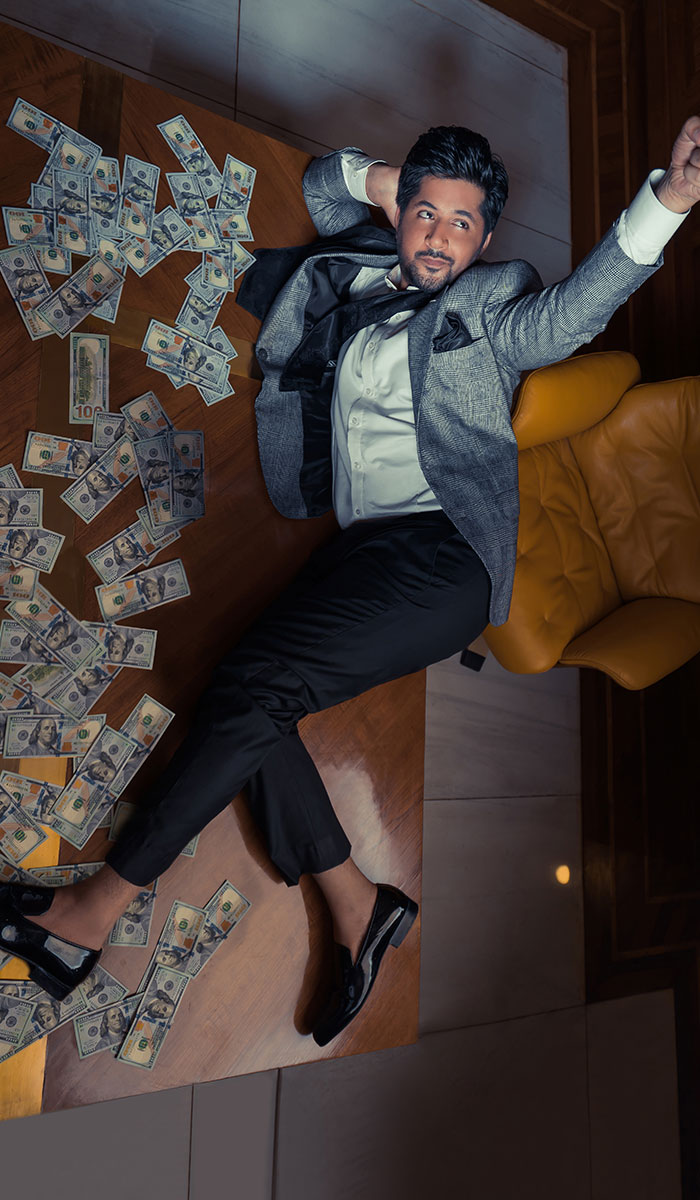 Grey Textured Wool Blend Tuxedo Suit (3-Piece) - Image 1