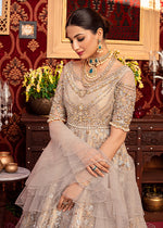 Grey Hand-Embroidered Net Pishwas (2-Piece) - Image 5