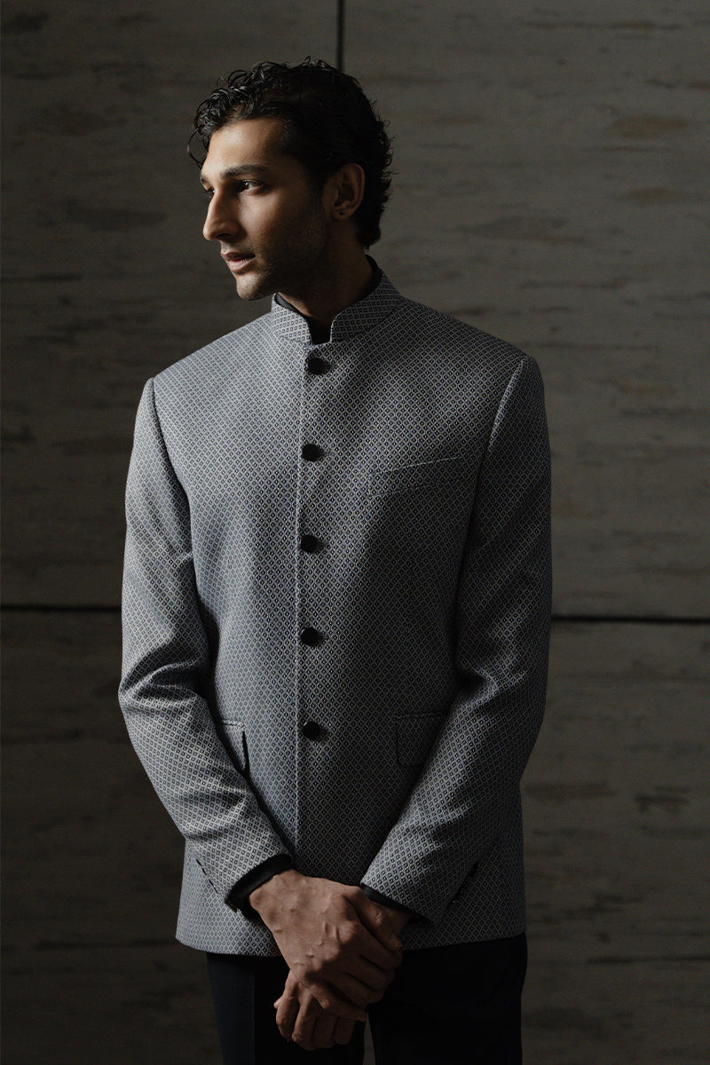Grey Birdseye Textured Prince Jacket (2-Piece) - Image 2