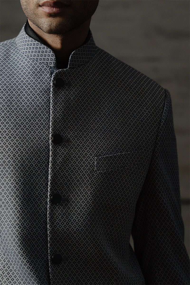 Grey Birdseye Textured Prince Jacket (2-Piece) - Image 4