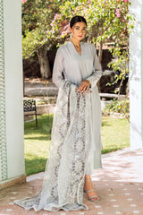 Light Grey Sequined Georgette Chiffon Salwar Kameez (3-Piece) - Image 2