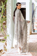 Light Grey Sequined Georgette Chiffon Salwar Kameez (3-Piece) - Image 4