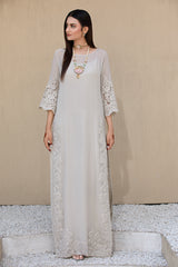 Ice Grey Pearl & Crystal Georgette Salwar Kameez (2-Piece) - Image 3