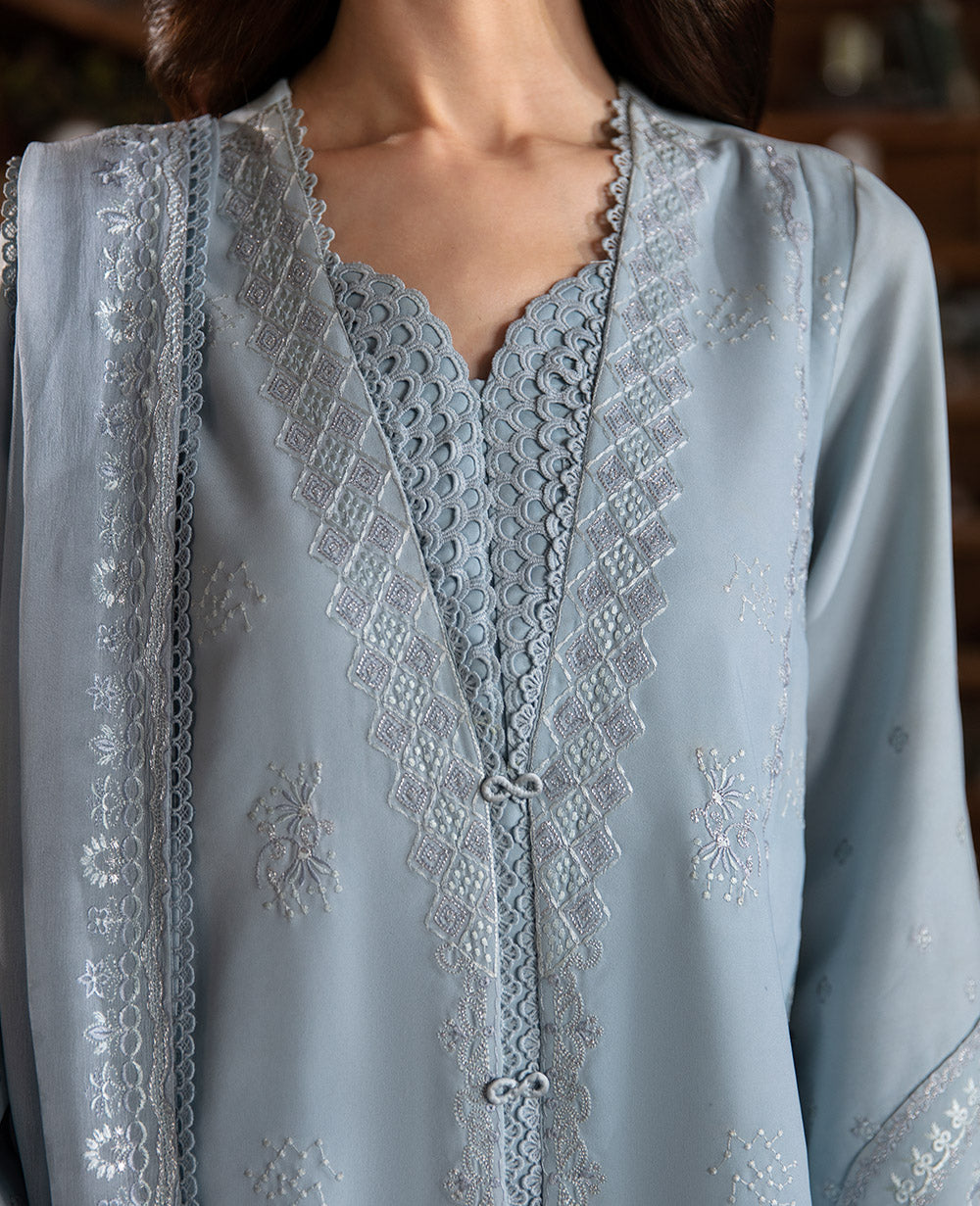 Ice Grey Embroidered Grip Salwar Kameez (3-Piece) - Image 4