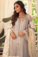 Grey Zardozi & Kaamdani Organza Salwar Kameez (3-Piece) - Image 3