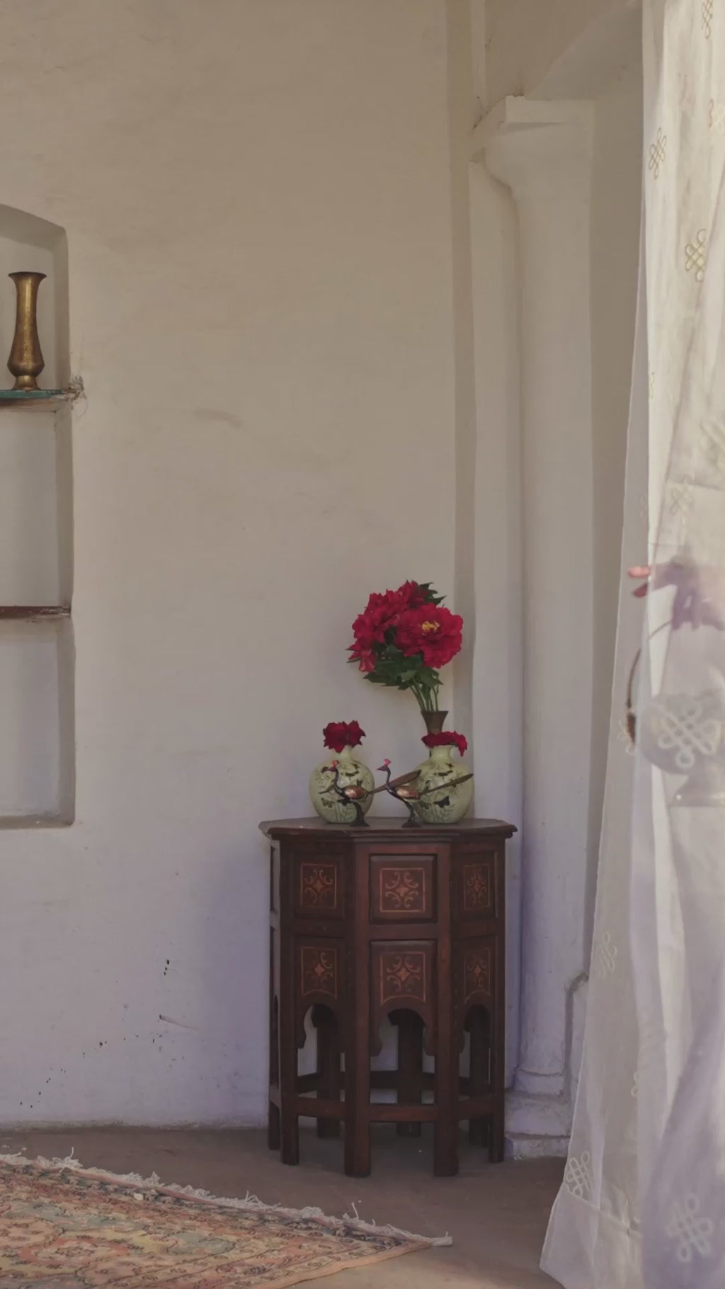 Grey Blue Embellished Korean Raw Silk Salwar Kameez (3-Piece) - Image 6