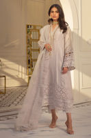 Smoke Grey Zardozi Raw Silk Salwar Kameez (3-Piece) - Image 2