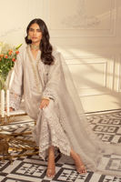 Smoke Grey Zardozi Raw Silk Salwar Kameez (3-Piece) - Image 4