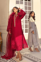 Smoke Grey Zardozi Raw Silk Salwar Kameez (3-Piece) - Image 5