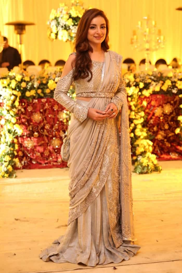 Pewter Grey Zardozi Chikankari Saree (2-Piece) - Image 1