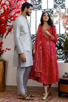 Grey Embroidered Cotton Kurta with Pajama (2-Piece) - Image 7