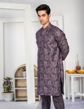 Grey Embroidered Cotton Kurta Set (2-Piece) - Image 3
