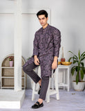 Grey Embroidered Cotton Kurta Set (2-Piece) - Image 6
