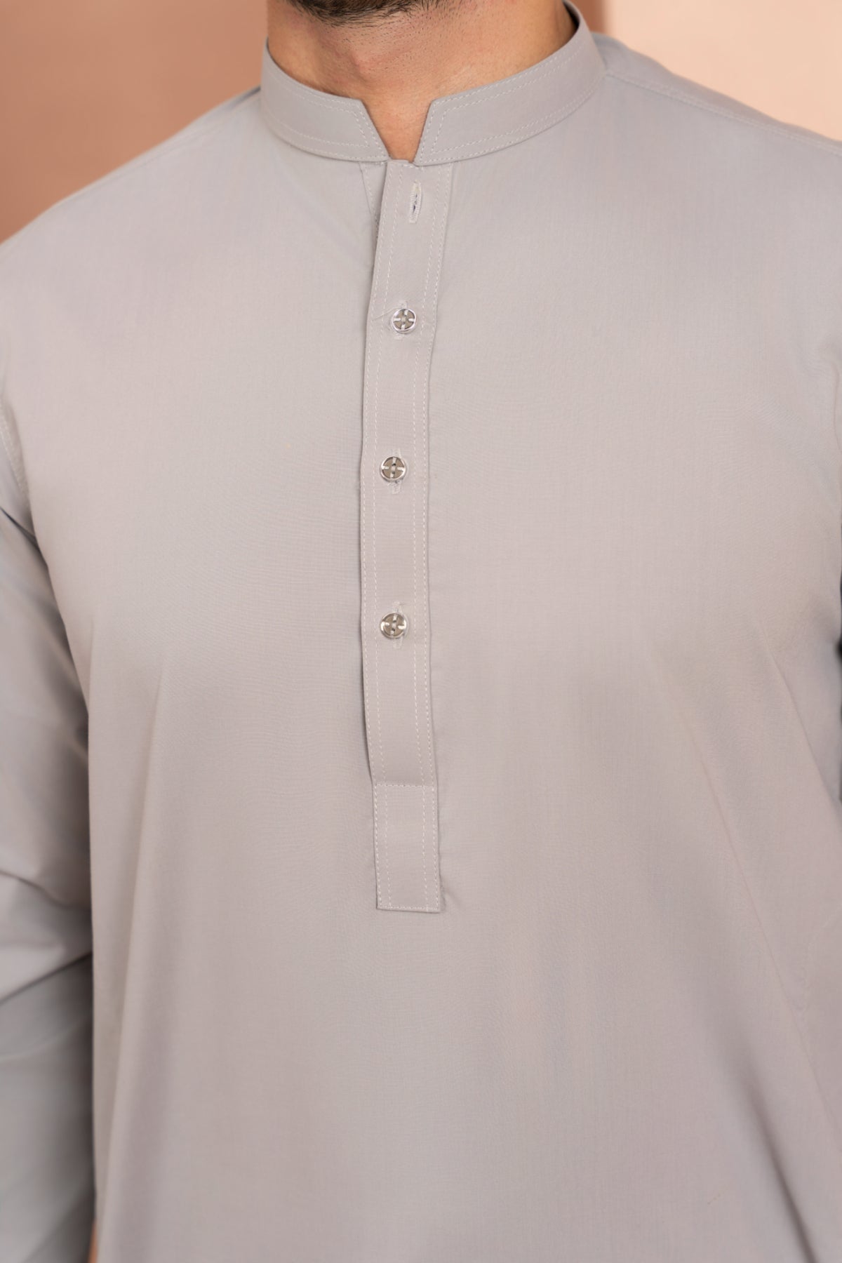 Steel Grey Blended Fabric Kurta Trouser (2-Piece) - Image 10