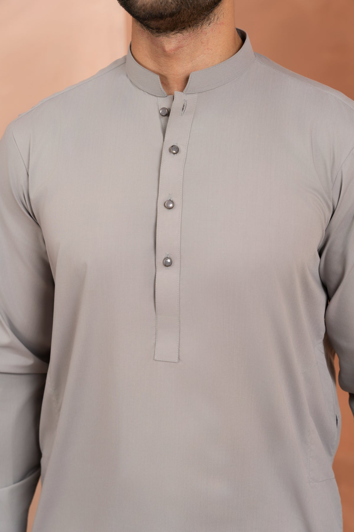 Steel Grey Blended Fabric Kurta Trouser (2-Piece) - Image 5