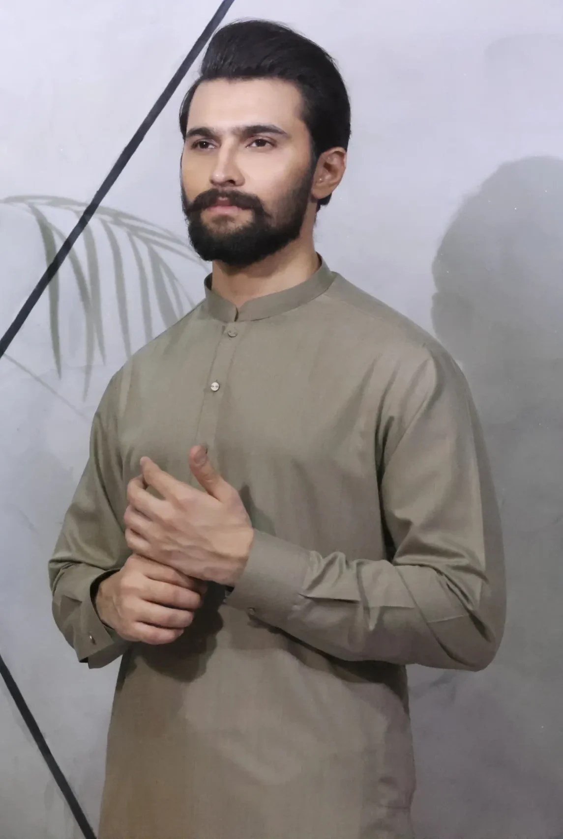 Thunder Grey Cotton Kurta Pajama (2-Piece) - Image 1