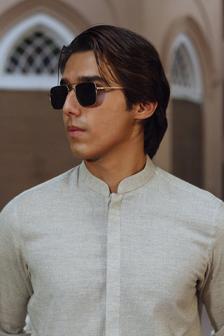 Grey Cotton Kurta Trouser Set (2-Piece) - Image 4