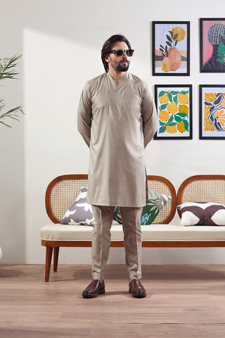 Grey Japanese Fabric Kurta Trouser (2-Piece) - Image 2