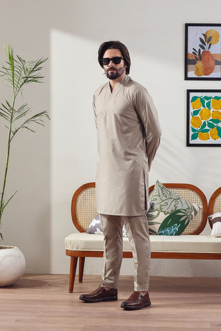 Grey Japanese Fabric Kurta Trouser (2-Piece) - Image 5