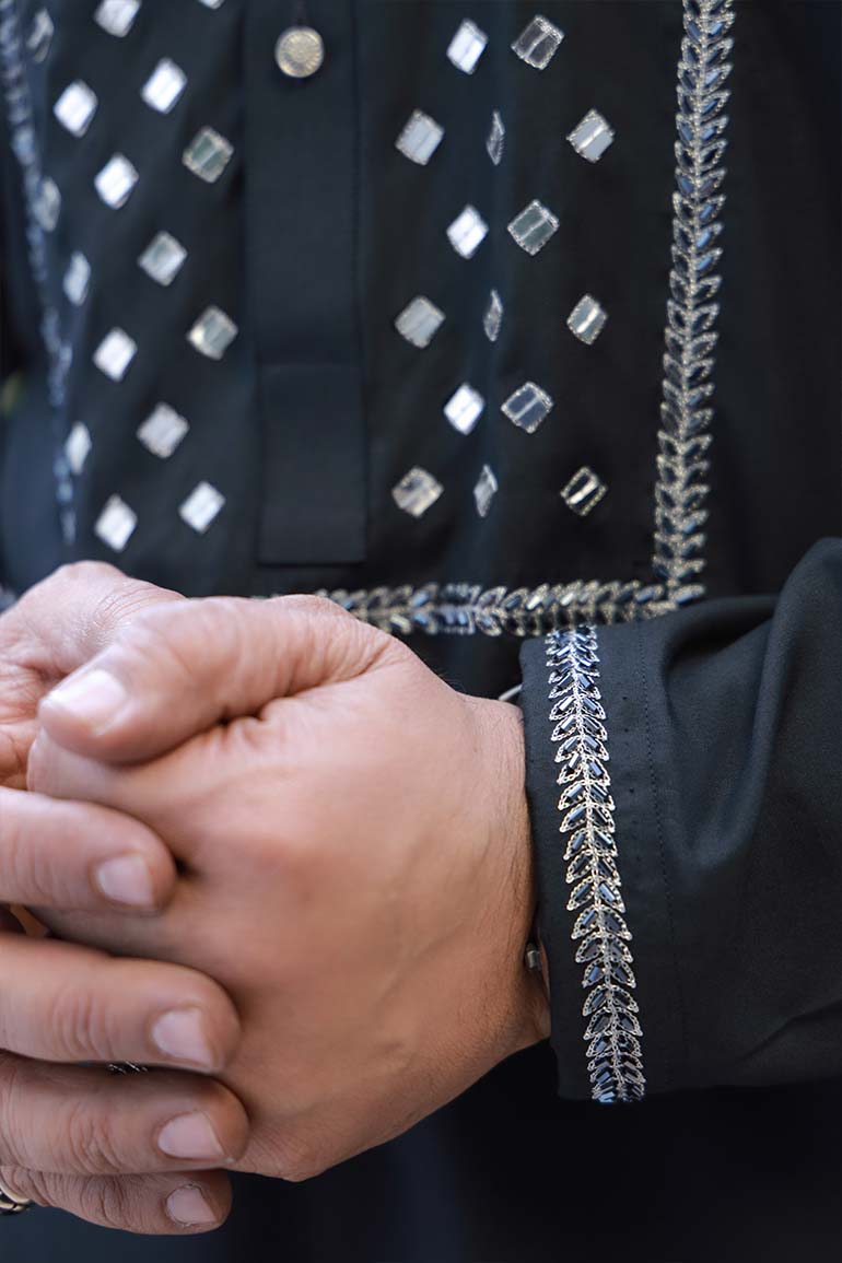 Grey Cut Dana & Sequin Kurta Pajama (2-Piece) - Image 12