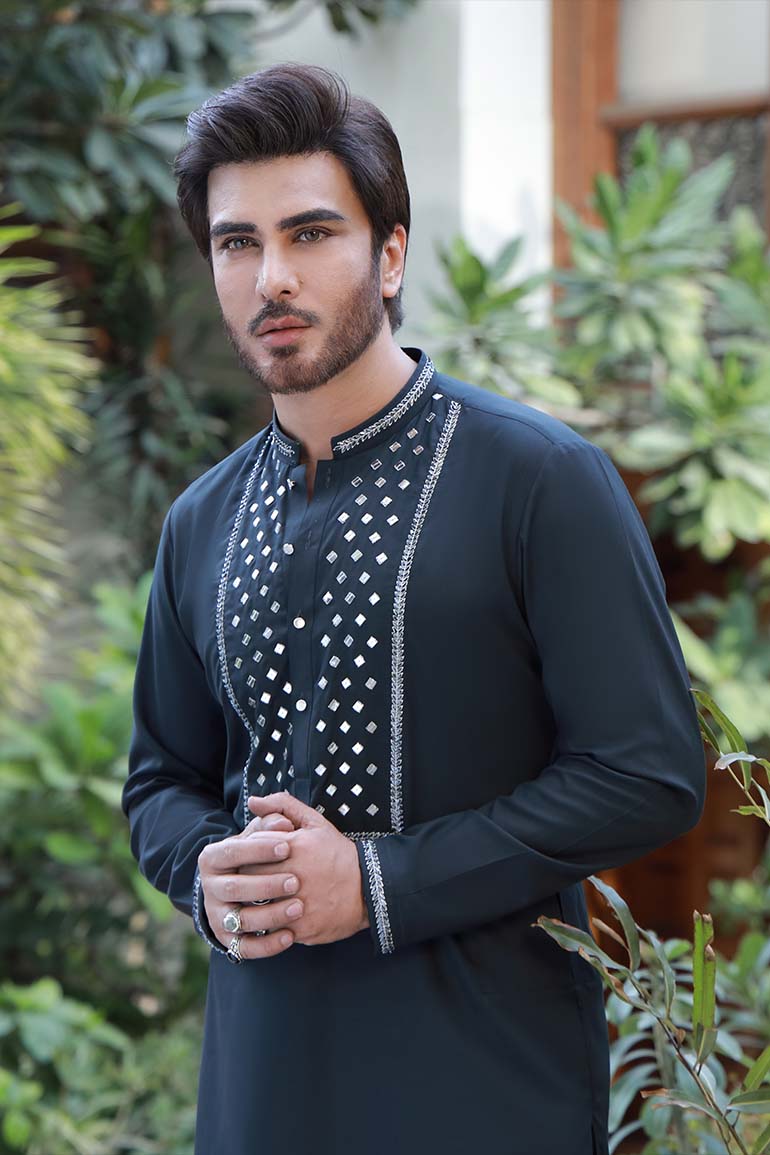 Grey Cut Dana & Sequin Kurta Pajama (2-Piece) - Image 9