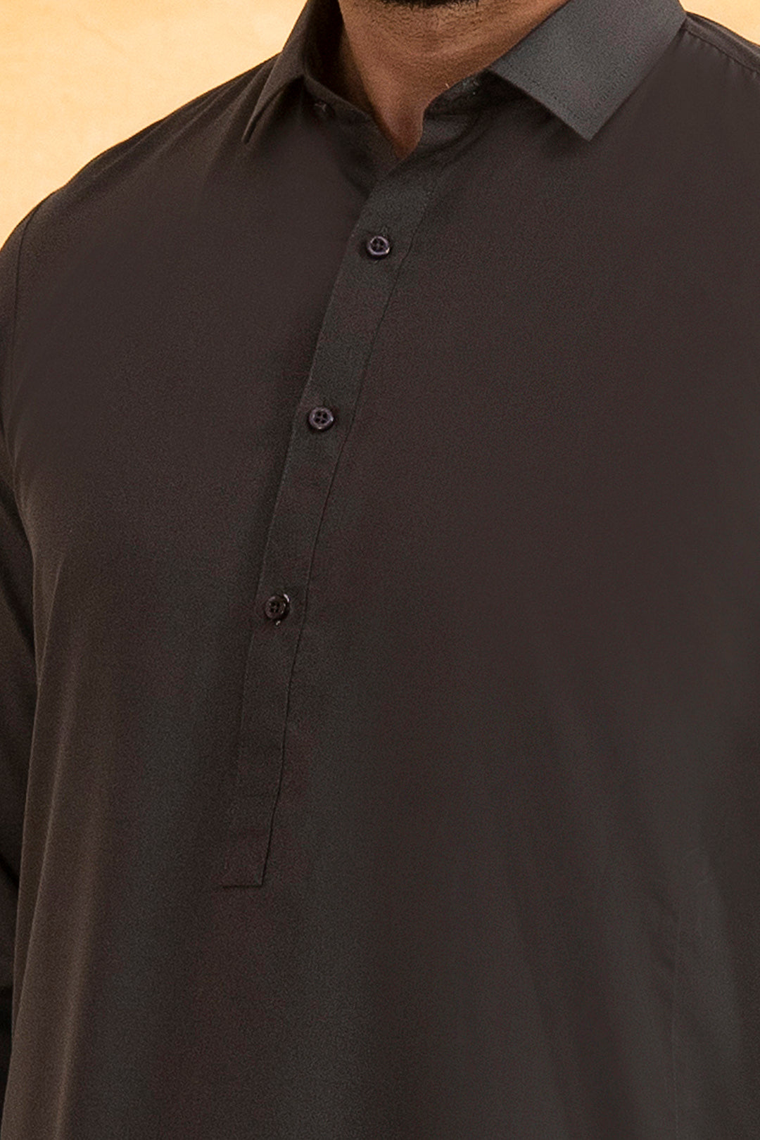 Dark Grey Blended Fabric Shalwar Kameez (2-Piece) - Image 4