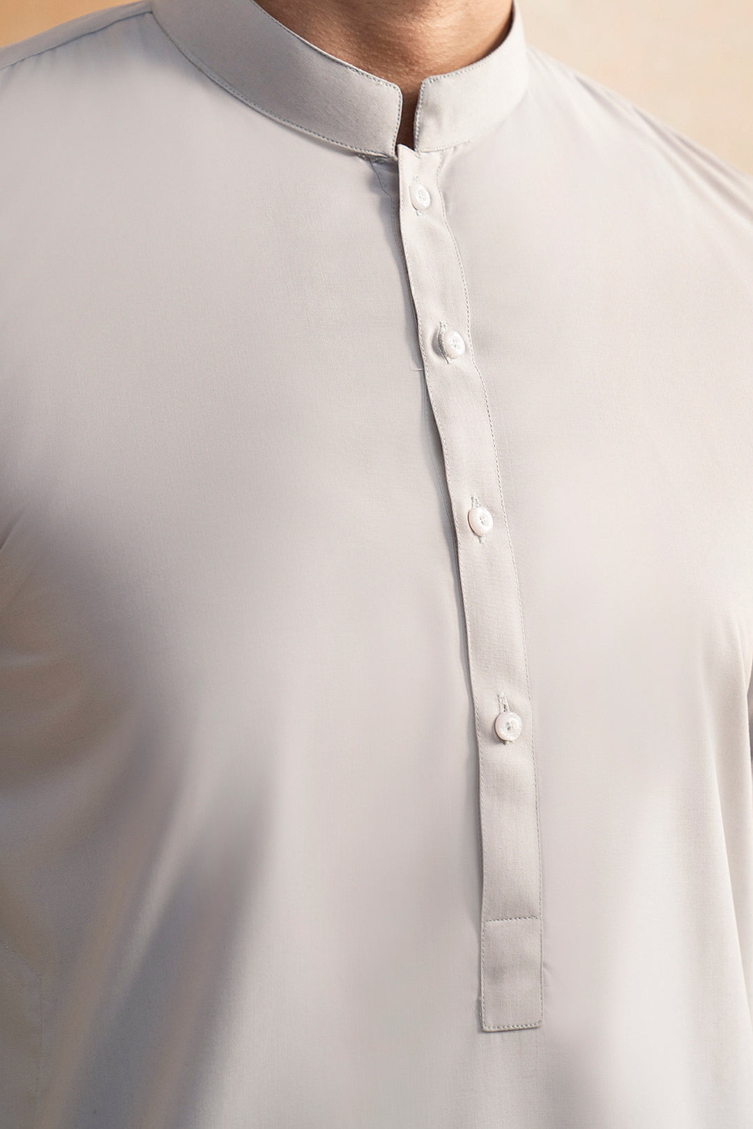 Grey Blended Fabric Shalwar Kameez (2-Piece) - Image 4