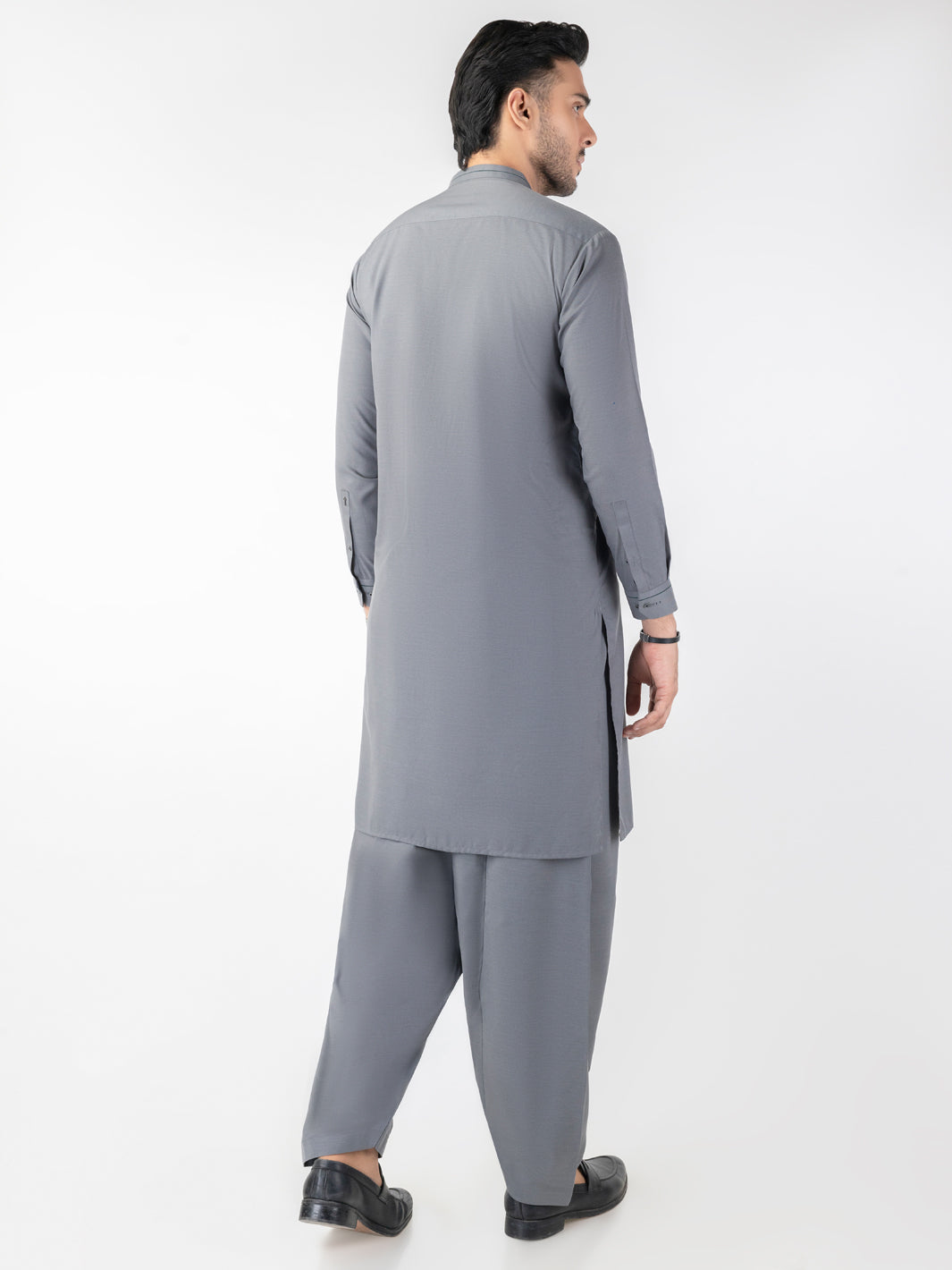 Grey Blended Smart Fit Shalwar Kameez (2-Piece) - Image 2