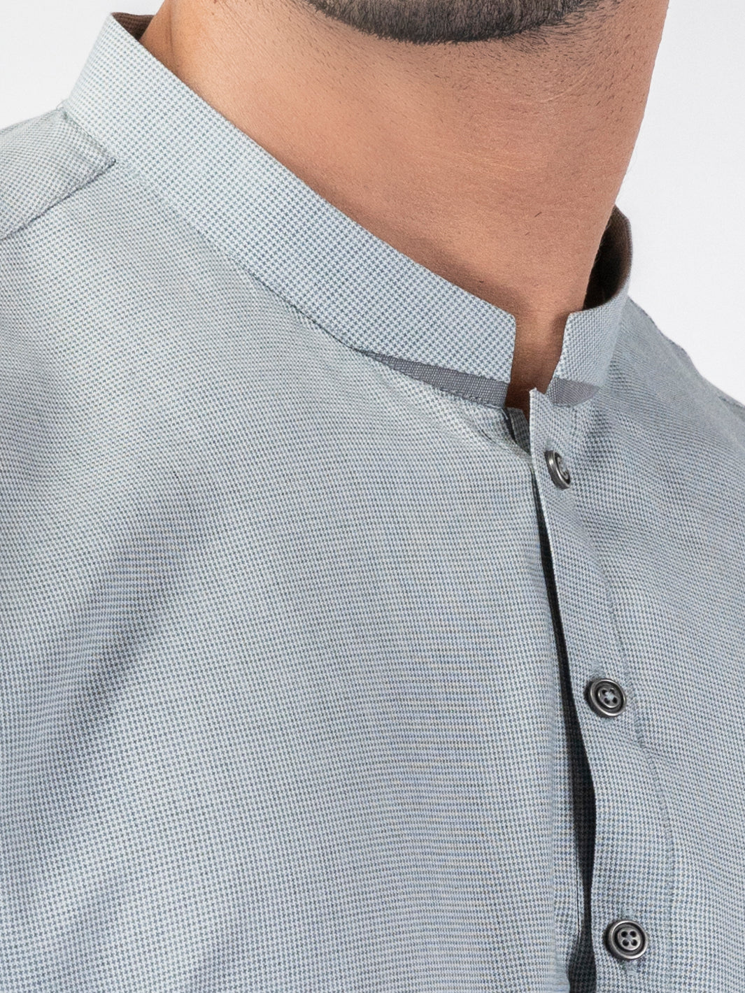 Light Grey Blended Fabric Shalwar Kameez (2-Piece) - Image 3