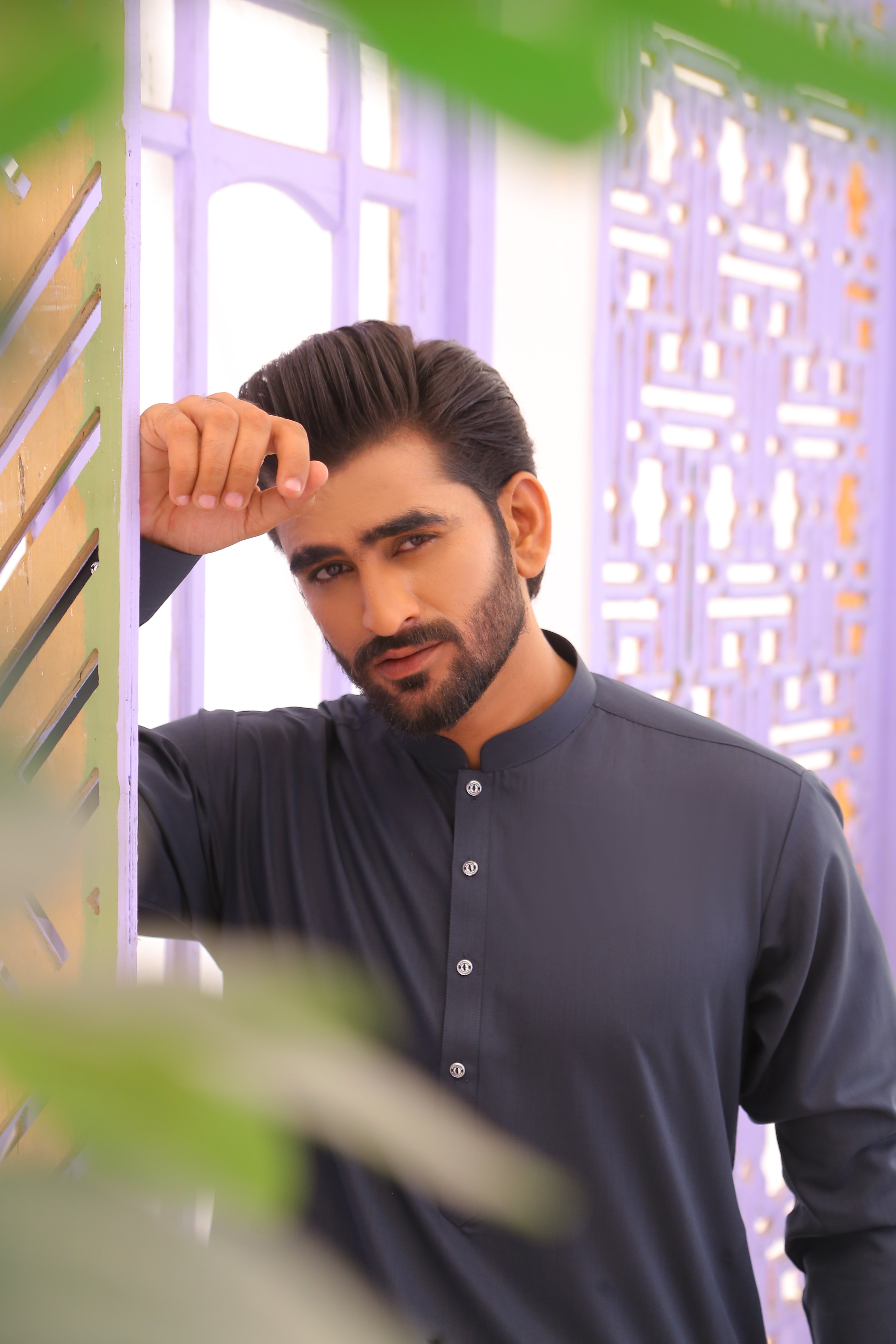 Charcoal Grey Minimalist Cotton-Polyester Shalwar Kameez (2-Piece) - Image 2