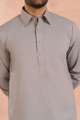 Steel Grey Blended Shalwar Kameez (2-Piece) - Image 5