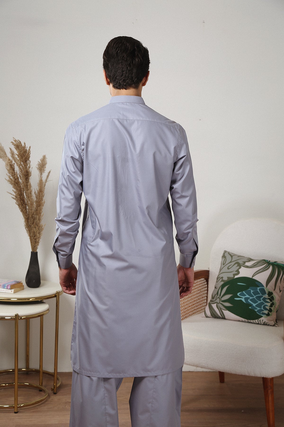 Grey Embroidered Toyobo Shalwar Kameez (2-Piece) - Image 6