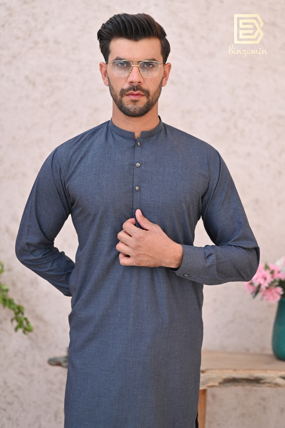 Grey Wash & Wear Men's Shalwar Kameez (2-Piece) - Image 4
