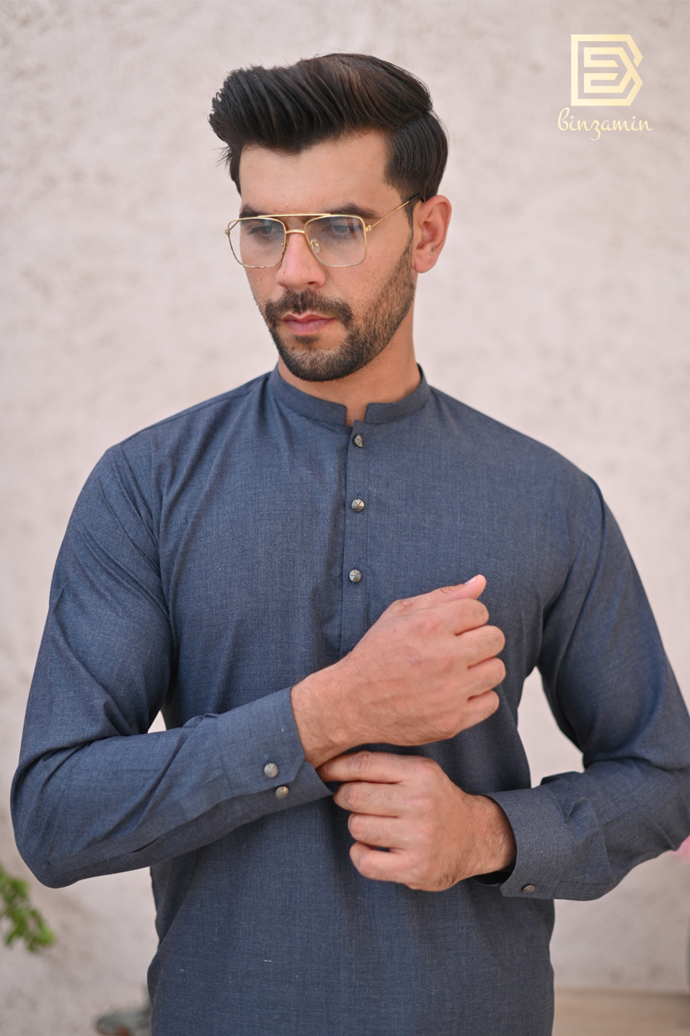 Grey Wash & Wear Men's Shalwar Kameez (2-Piece) - Image 7