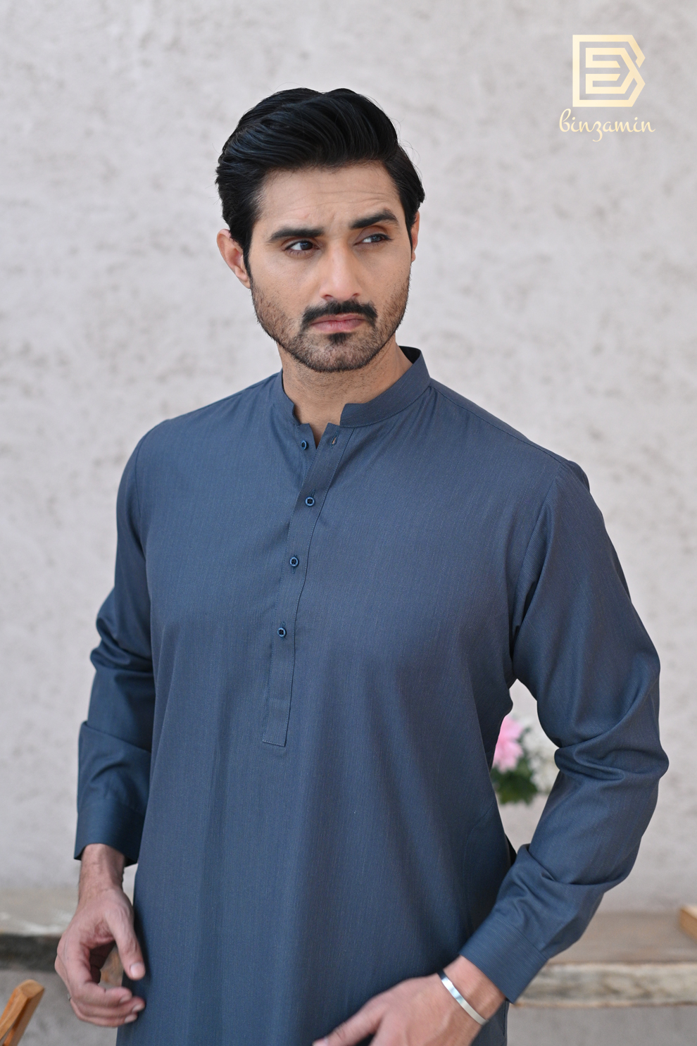 Grey Wash & Wear Shalwar Kameez (2-Piece) - Image 1