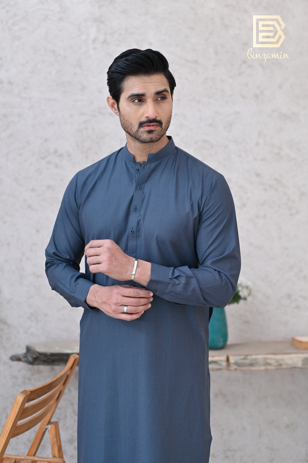 Grey Wash & Wear Shalwar Kameez (2-Piece) - Image 3
