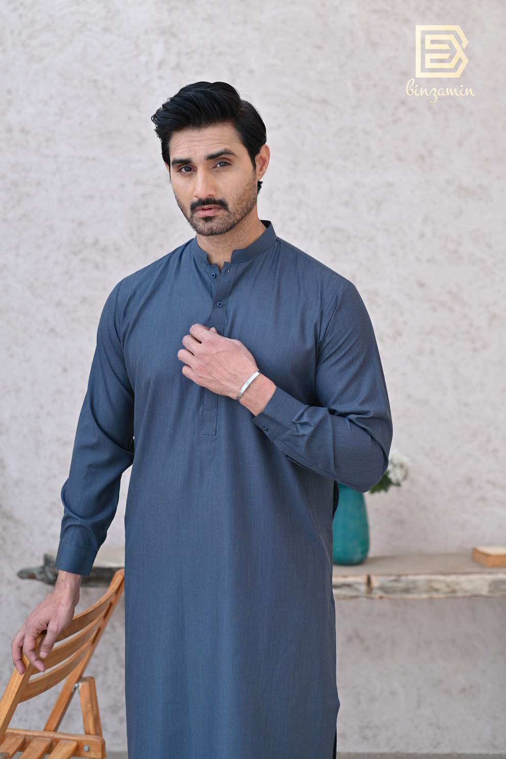 Grey Wash & Wear Shalwar Kameez (2-Piece) - Image 6