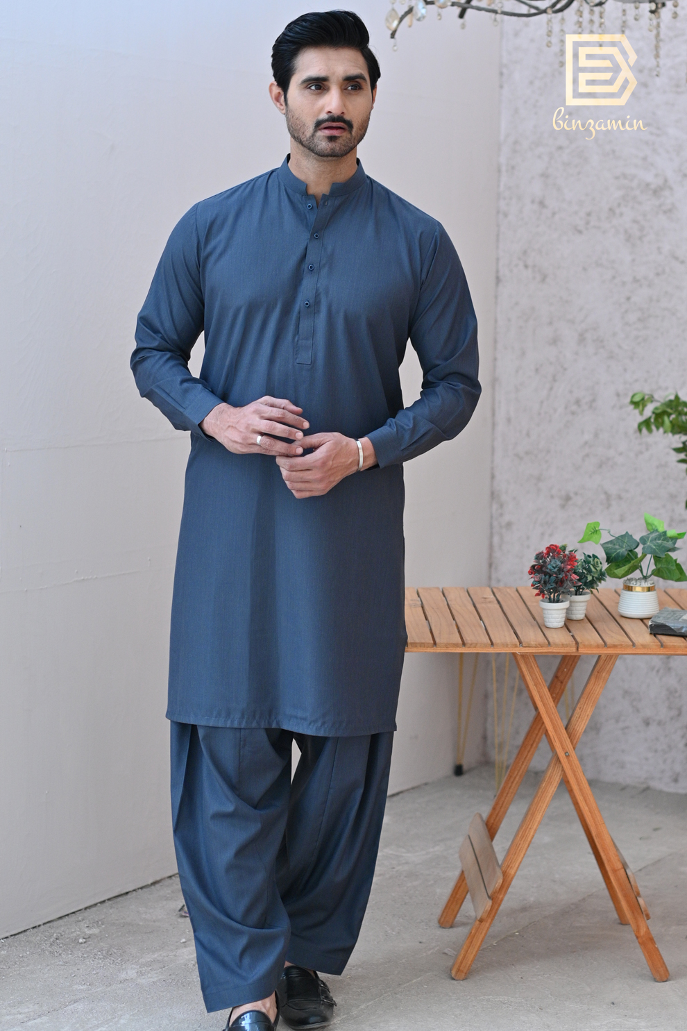 Grey Wash & Wear Shalwar Kameez (2-Piece) - Image 7