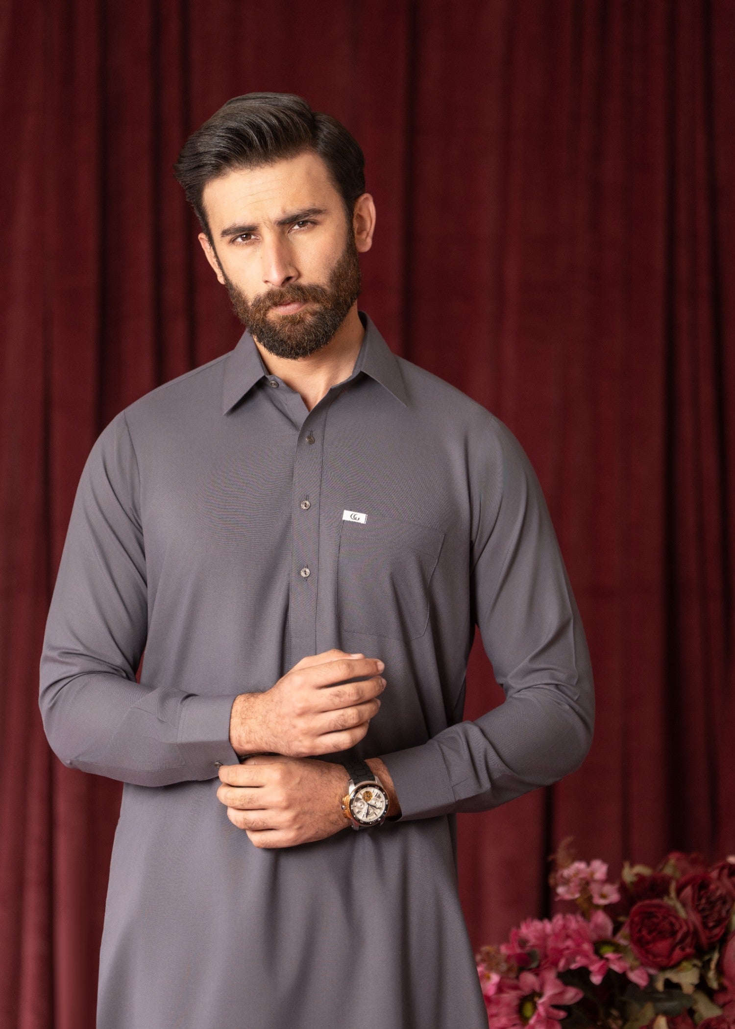 Grey Wash & Wear Shalwar Kameez (2-Piece) - Image 4