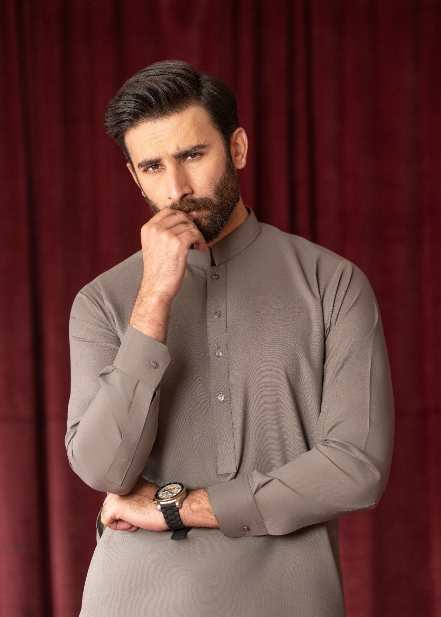 Grey Wash & Wear Shalwar Kameez (2-Piece) - Image 4