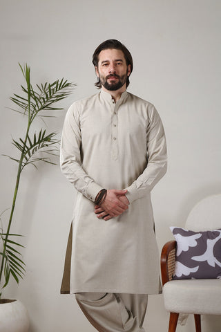 Grey Wash and Wear Kameez Shalwar (2-Piece) - Image 3