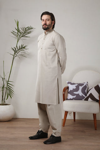 Grey Wash and Wear Kameez Shalwar (2-Piece) - Image 7
